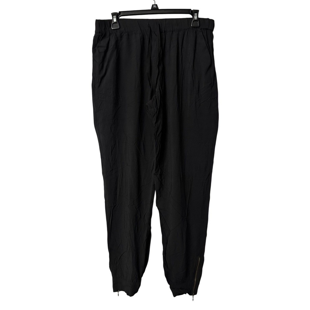 NWT Max Studio Womens Black Rayon Elastic Waist Drawtring Pants Size Medium